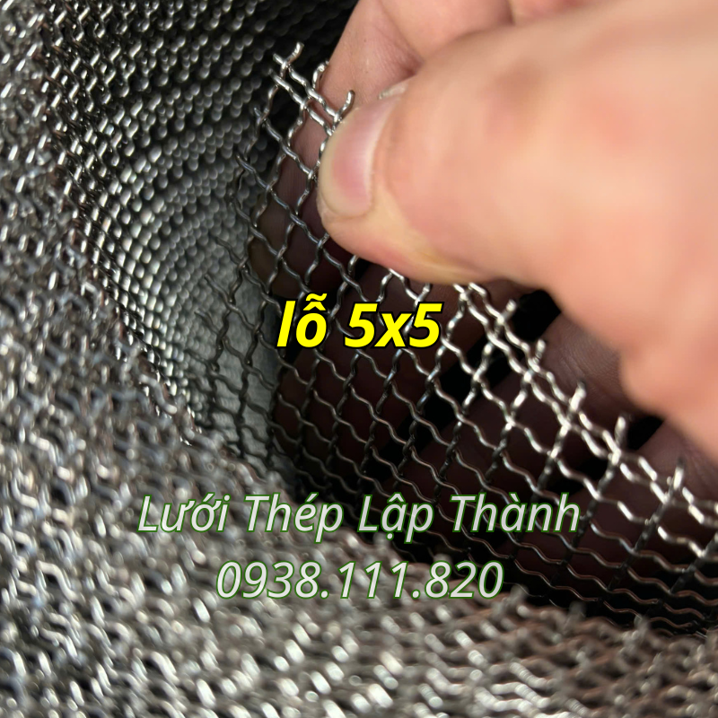 Lưới đan inox 304 lỗ 5ly